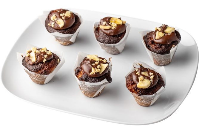 Banana Hazelnut Nutella Mini Muffin cut