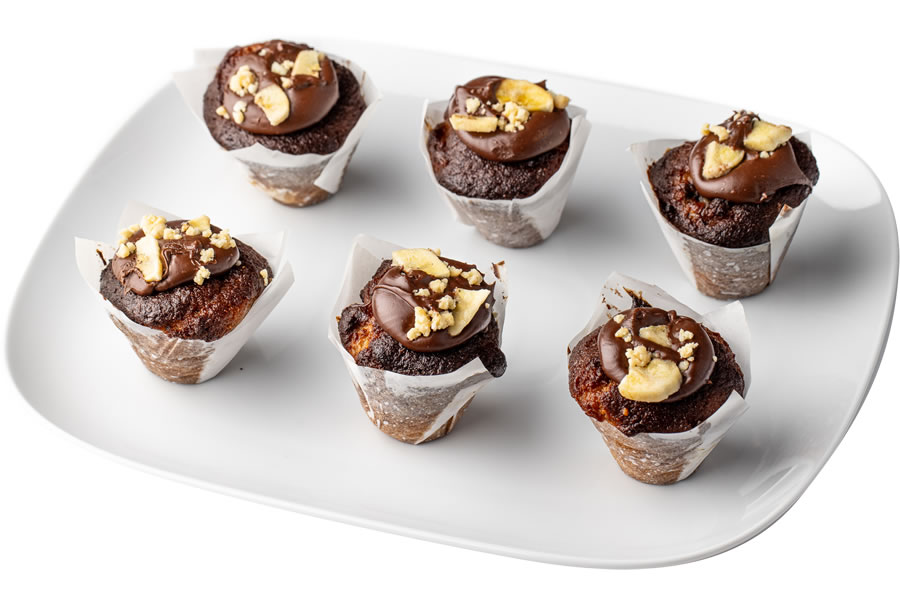 Banana Hazelnut Nutella Mini Muffin cut