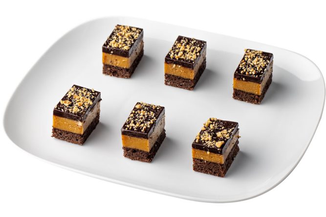 Chocolate Salted Caramel Hazelnut Slice Cocktail cut