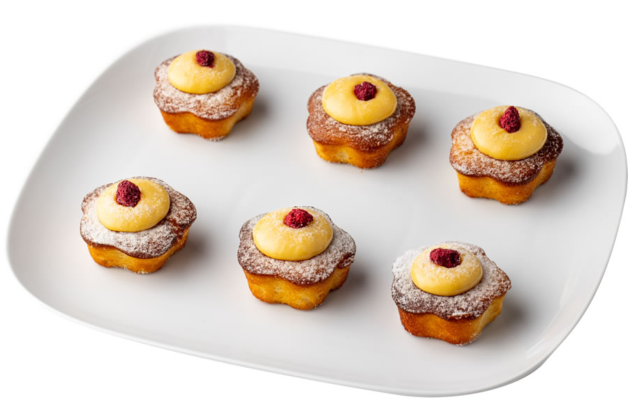 Raspberry Passionfruit Mini cut