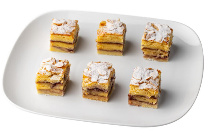 Raspberry Bakewell Cocktail Slice